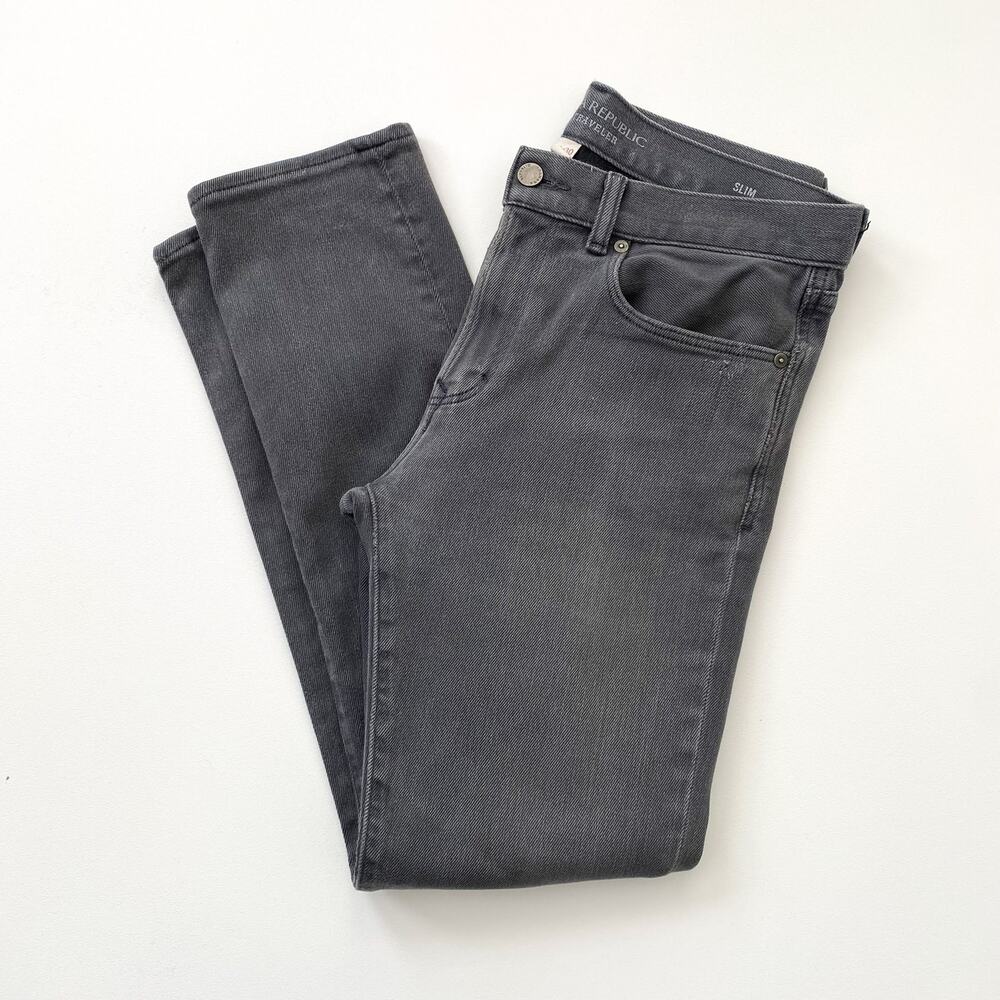 Banana Republic Traveler Slim Fit Denim Stretch Jeans Gray Men's Size 31x30
